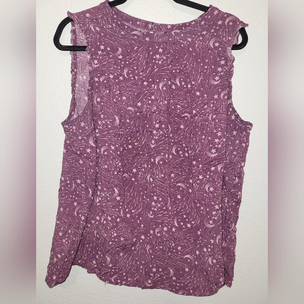 Torrid Purple Smocked Blouse with Rounded Neckline
